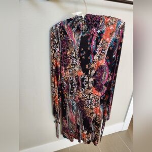 NWT - Bodycon Colorful Floral Long Sleeve Dress
